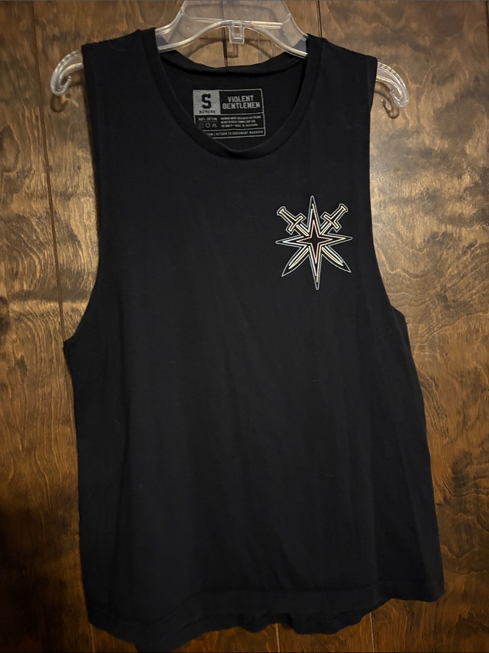 Women’s Black Sleeveless Muscle Tank with VGK (Vegas Golden Knights)
